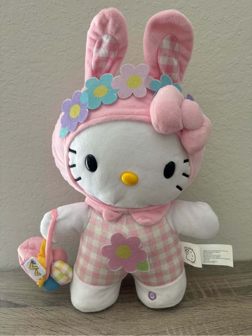 Sanrio Hello Kitty animated Easter Bunny 16” Musical Side Stepper Plush
